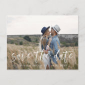 Bohoミニマリストの日付を保存モダン ポストカード (正面)