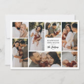 Bohoミニマリストクリスマス7フォトコラージホリデー シーズンカード (正面)
