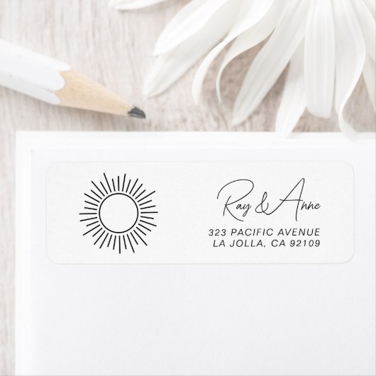 Bohoミニマリストスクリプトサンスケッチ差出人住所 ラベル (インサイチュ)