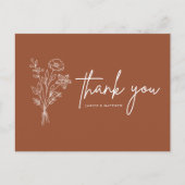 Bohoミニマリストテラコッタ結婚の感謝 ポストカード (正面)