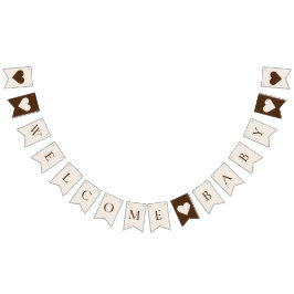 Bohoミニマリストベージュ歓迎ベビーシャワー バンティングフラッグ
