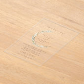 Bohoミニマリストミュート青&ドライグラス結婚ズ アクリル招待状 (レイダウン)