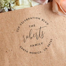 Bohoミニマリストラウンドロゴファミリ名アドレス