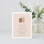 Bohoミニマリストヴァース日付を保存 案内ポストカード (スタンド正面)