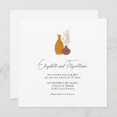 Bohoミニマリストヴァーゼウェディングレセプション 招待状 (正面/裏面)