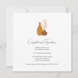 Bohoミニマリストヴァーゼウェディングレセプション 招待状