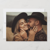 Bohoミニマリスト写真オレンジ結婚フローラ 招待状 (裏面)