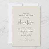 Bohoミニマリスト手書きスクリプトブライダルシャワー 招待状 (正面)