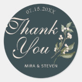 Bohoミニマリスト植物学グリーンサンキュー結婚ズ ラウンドシール (正面)