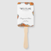 Bohoミニマリスト水の色ワイルドフラワー結婚ズ ハンドファン (正面)