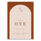 Bohoミニマリスト燃結婚焼オレンジのテーブル番号 テーブルナンバー (正面)