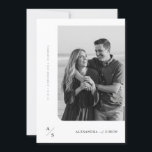 Bohoミニマリスト白黒モノグラム結婚ズ 招待状<br><div class="desc">Boho Minimalist白黒モノグラム結婚式招待状の紹介。洗練とロマンスを求めるカップルに最適モダン。この招待は、美しいカップルの写真を強調し、ミニマルな白黒のデザインを備えている。</div>