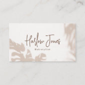 Bohoミニマリスト署名モンステラ葉影 名刺 (正面)