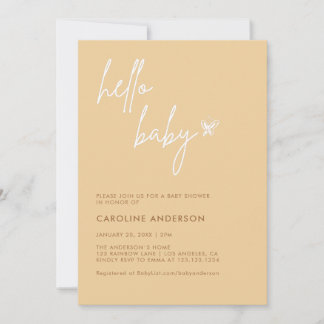 Bohoミニマリスト赤ちゃんシャワー男女兼用 招待状