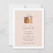 BohoミニマリストVasesイニシャル結婚ズ セーブザデート (正面)