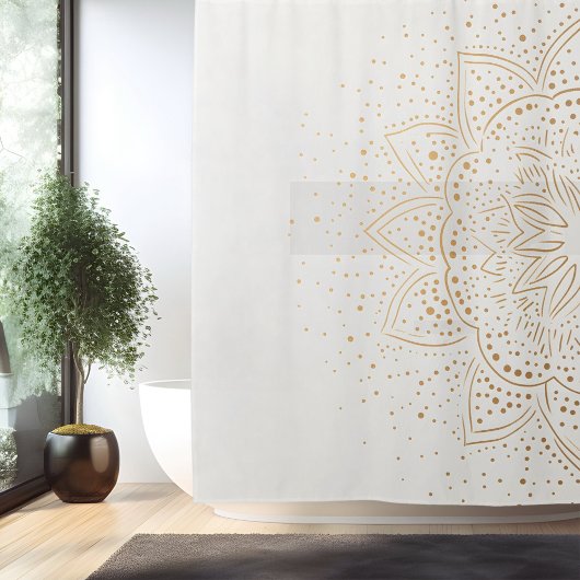 Bohoミニマルなマンダラシャワーカーテン シャワーカーテン