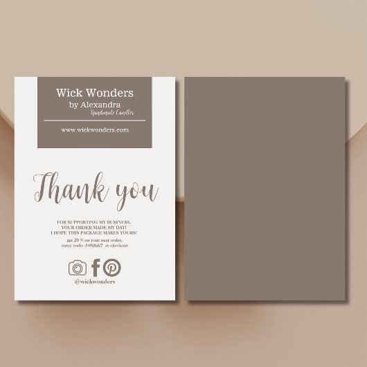 Bohoミニマルろうそく作り サンキューカード