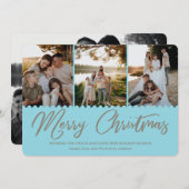 Bohoミニマルクリスマスカード4枚の写真ホリデーカード シーズンカード (正面/裏面)