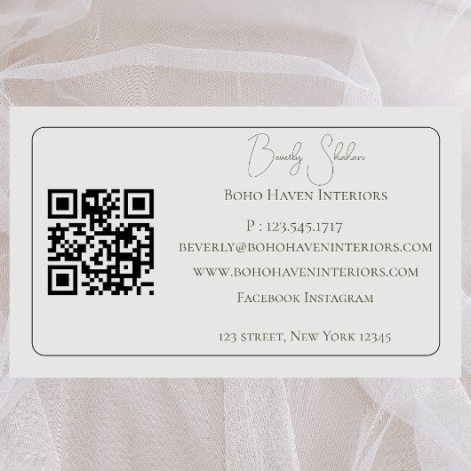 Bohoミニマルシンプルリスト抽象芸術ロゴQRコードアーチ 名刺