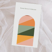 Bohoミニマルシンプルリスト抽象芸術ロゴQRコードアーチ 名刺