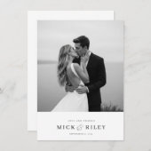 Bohoミニマルタイポグラフィ結婚写真 サンキューカード (正面/裏面)