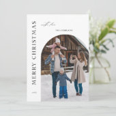 Bohoミニマルモダン主義写真クリスマスファミリー シーズンカード (スタンド正面)