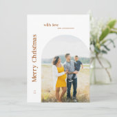 Bohoミニマルヴィンテージ写真クリスマスファミリー シーズンカード (スタンド正面)