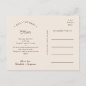 Bohoミニマル写真誕生おめでとうがき 案内ポストカード (裏面)