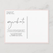 Bohoミニマル書道アーチ写真卒業 インビテーションポストカード (裏面)