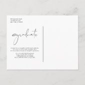 Bohoミニマル書道アーチ写真卒業 案内ポストカード (裏面)