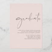 Bohoミニマル書道アーチ写真卒業 箔招待状 (裏面)