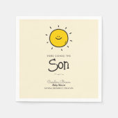 Bohoミニマル来リストこの息子の赤ちゃんシャワー スタンダードカクテルナプキン (正面)