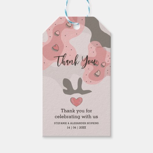 Bohoミニマル版スクリプト |結婚へようこそ ギフトタグ (正面)