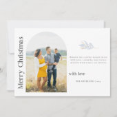 Bohoミニマル白黒写真クリスマスファミリー シーズンカード (正面)