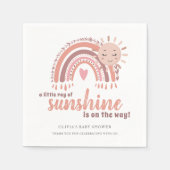 Bohoミニマル素朴リストピンクベビーシャワー スタンダードカクテルナプキン (正面)