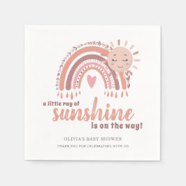 Bohoミニマル素朴リストピンクベビーシャワー スタンダードカクテルナプキン