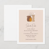 Bohoミニマル結婚リスト セーブザデート (正面/裏面)