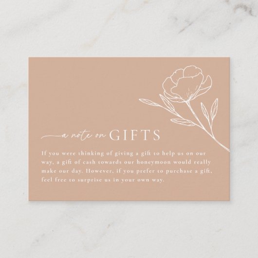 Bohoミニマル結婚リストwishing Well Giftカード エンクロージャーカード (正面)