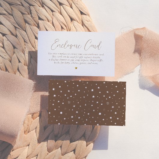 Bohoミニマル金ゴールドハート書道ベビーシャワー エンクロージャーカード