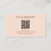 BohoミニマルQRコードテラコッタロユニークゴ 名刺 (裏面)