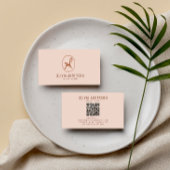 BohoミニマルQRコードテラコッタロユニークゴ 名刺