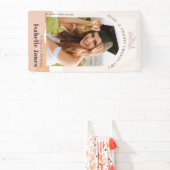 Bohoミュートされたピンクの砂漠のアーチ写真卒業 横断幕 (インサイチュ)