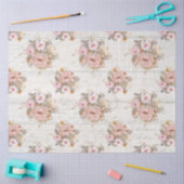 BOHOミュートされたフローラスクリプトEphemera Wood Decopage T 薄葉紙 (クラフト)