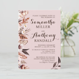 Bohoミュート水彩花結婚式招待状 招待状