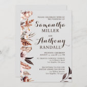 Bohoミュート水彩花結婚式招待状 招待状 (正面/裏面)