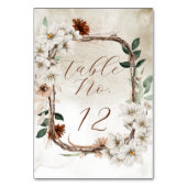 Bohoミュート秋フローラブライダルカードとギフト テーブルナンバー (正面)