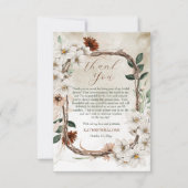 Bohoミュート秋フローラ秋インラブブライダルシャワー サンキューカード (正面)