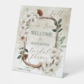 Bohoミュート秋フローラ秋インラブブライダルシャワー 台座サイン (正面)