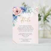 Bohoムーディブルーダスティピンクローズ金ゴールド幾何学模様 エンクロージャーカード (スタンド正面)