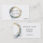 BOHOムーンウォーター色ビジネスカード 名刺 (正面/裏面)